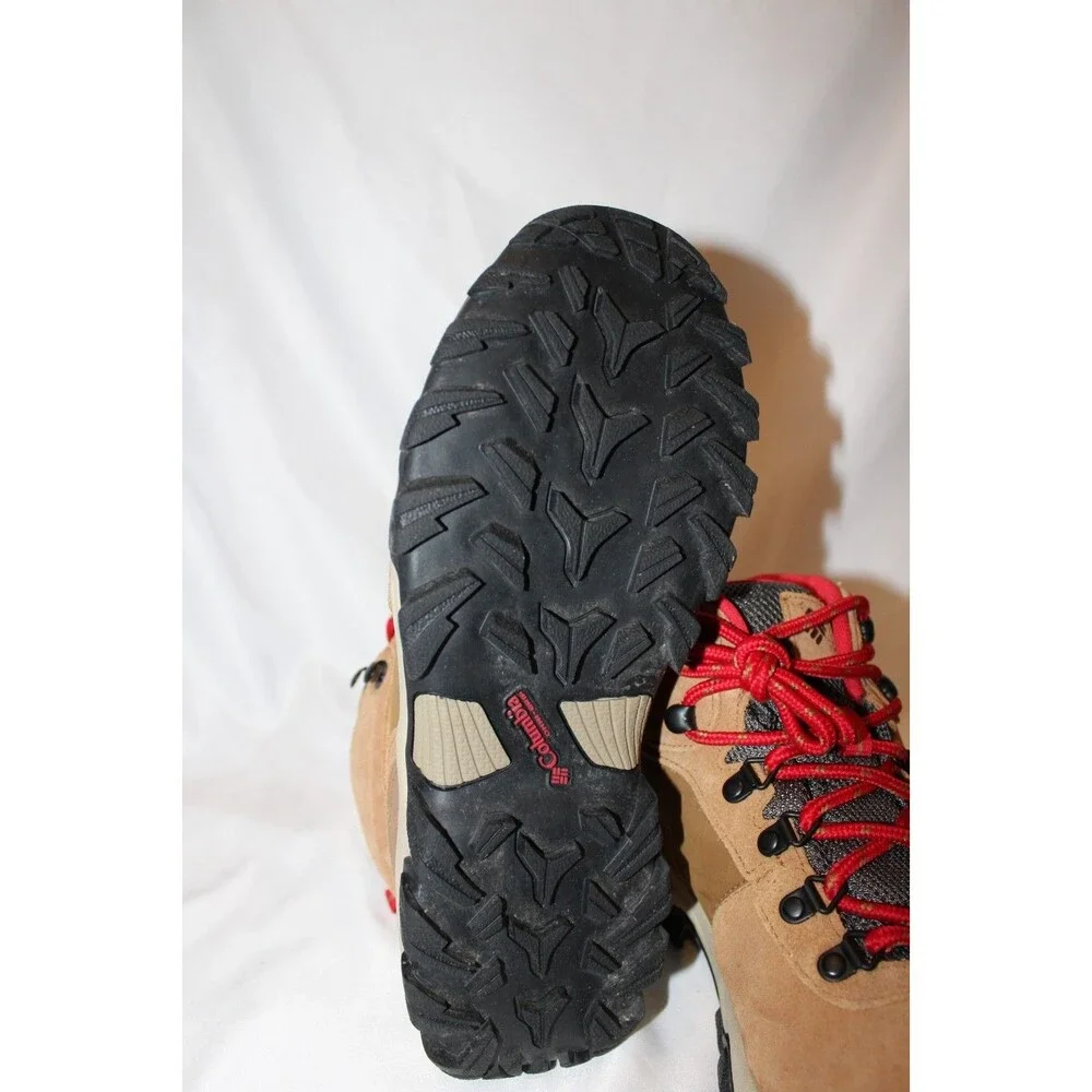 COLUMBIA MEN NEWTON RIDGE PLUS II WATERPROOF HIKING BOOT‎ SIZE 7 ELK/RED NIB